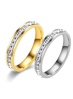 戒指男高级感个性时尚单排钻石男女戒指可转动网红W风情侣罗马风