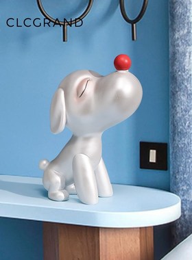 创意艺术小狗摆j件高级感客厅桌面玄关电视柜装饰摆设新居乔迁礼