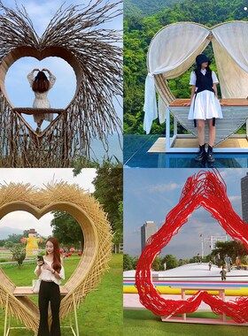 户外网红鸟巢景区露营打卡摄影创意民宿农村秋千爱U心巴厘岛鸟巢