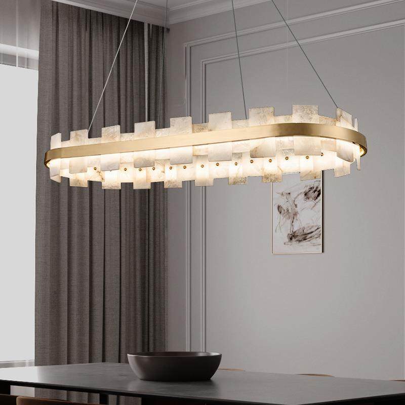 后现代轻奢客厅吊灯全铜云石中式简约餐厅灯创意个性卧室书房灯具,淘宝优惠券,粉丝福利购,淘宝优惠卷