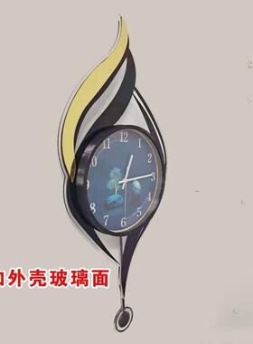 E4C客厅装饰挂钟卧室书房挂墙轻奢创意家用艺术钟表简约时尚餐厅