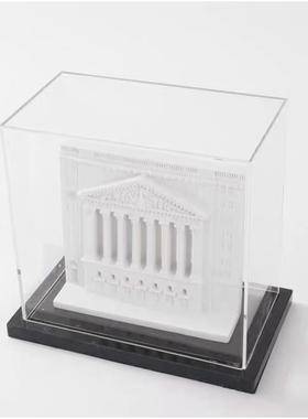 现代简约建筑模型树脂摆件创意客厅玄关书桌亚克力罩家居软装饰品