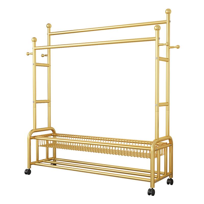 挂衣架落地卧室家用晾衣架衣帽架室内阳台凉衣服落地双杆立式架子 - 图3