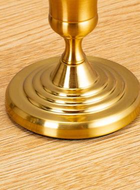 ins小酒杯烛台简约金色铁艺小酒杯餐厅装饰摆件蜡烛杯道具工艺品