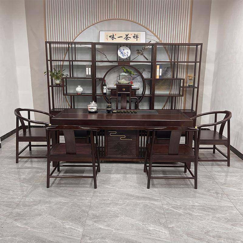 新中式茶几桌椅组合客厅办公室全套简约一桌五椅加厚储物茶台,淘宝优惠券,粉丝福利购,淘宝优惠卷