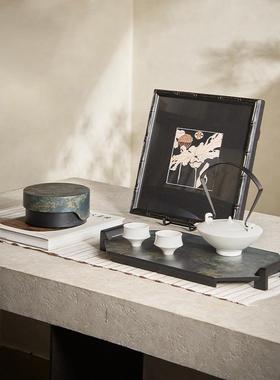 自然风绿色系列装饰盒托盘玄关桌面茶具收纳配套组合软装搭配套装