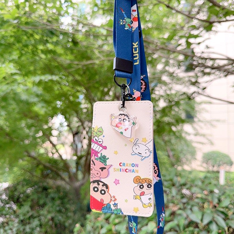 2卡位卡套分隔式可爱学生u饭卡校园挂脖绳链地铁公交工作证件小新 - 图1
