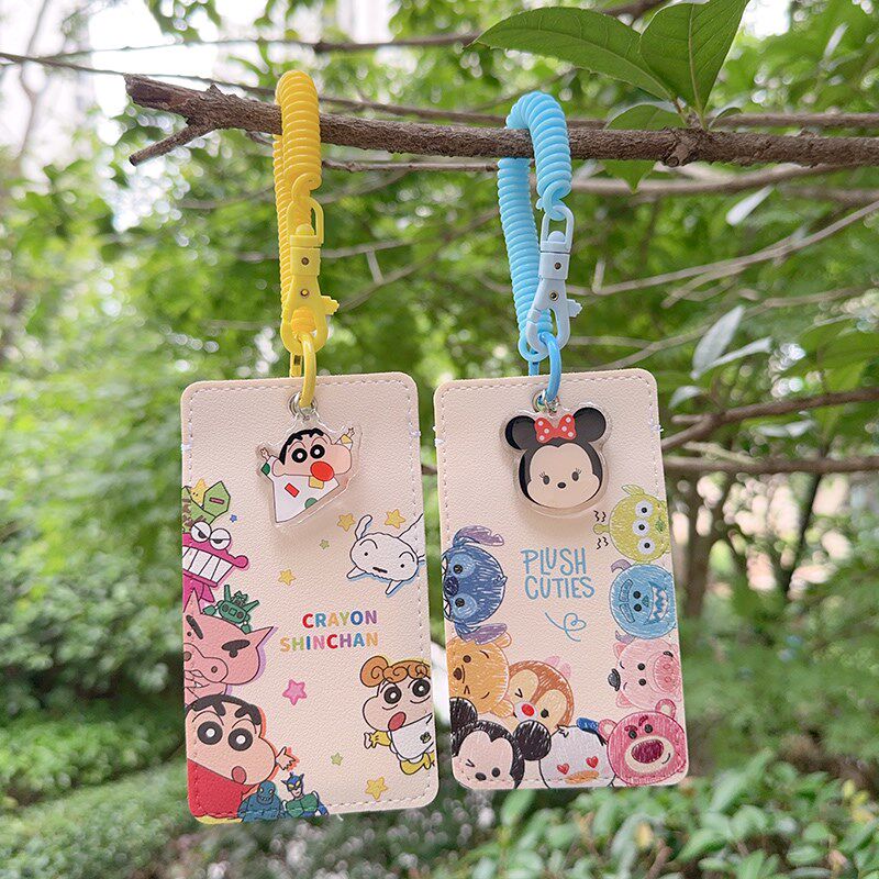 2卡位卡套分隔式可爱学生u饭卡校园挂脖绳链地铁公交工作证件小新 - 图0