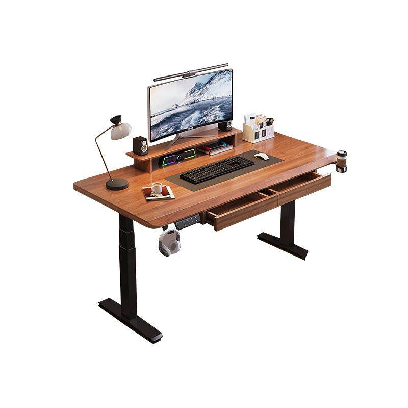 实木电动升降桌双抽屉桌子家用电竞桌可升降办公桌学生书桌升降式,淘宝优惠券,粉丝福利购,淘宝优惠卷