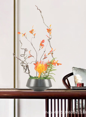 新中式现代绿色仿真花艺绿植花束插花样板间客厅茶几餐桌摆放摆件