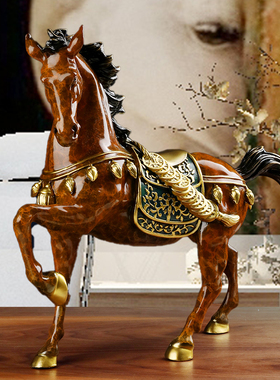 新中式铜马摆件招财纯铜办公室家居马到成功马上有钱X骏马工艺礼