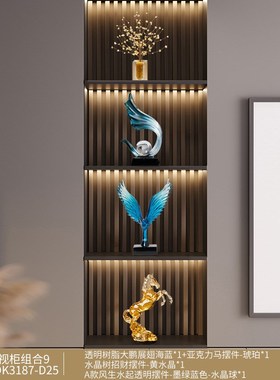 客厅风生水新中式n酒柜装饰品感大气摆件轻奢办公室起