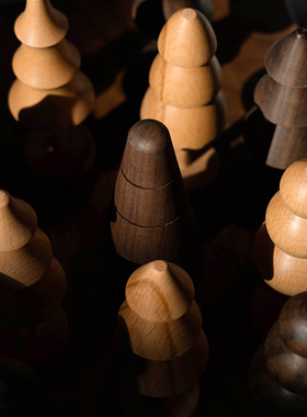 MUMO木墨 圣诞树 简约装饰摆件黑胡桃榉X实木客厅书房