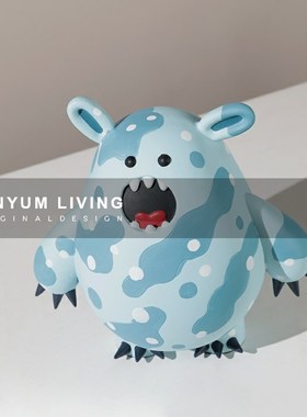 简约现代卡通雪怪摆件客厅玄关z样板房间软装饰品儿童房树脂工艺