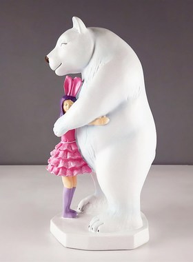 北欧客厅卧室家居饰品天鹅公主熊猫F宝宝摆件 创意礼品工艺品摆设