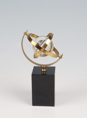 现代创意轻奢水晶球地球仪摆件办公室高档书房客厅玄X关酒柜装饰