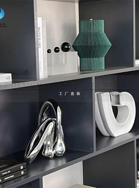 架现代样板间书艺装饰品合软装柜F87H59T6子展示架纸雕术组摆件书