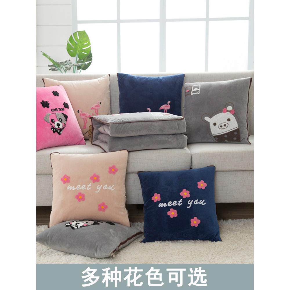 U8K抱枕被子两F75T7MJ9汽车毛用毯小枕头车2上车内枕车载车用二合 - 图3