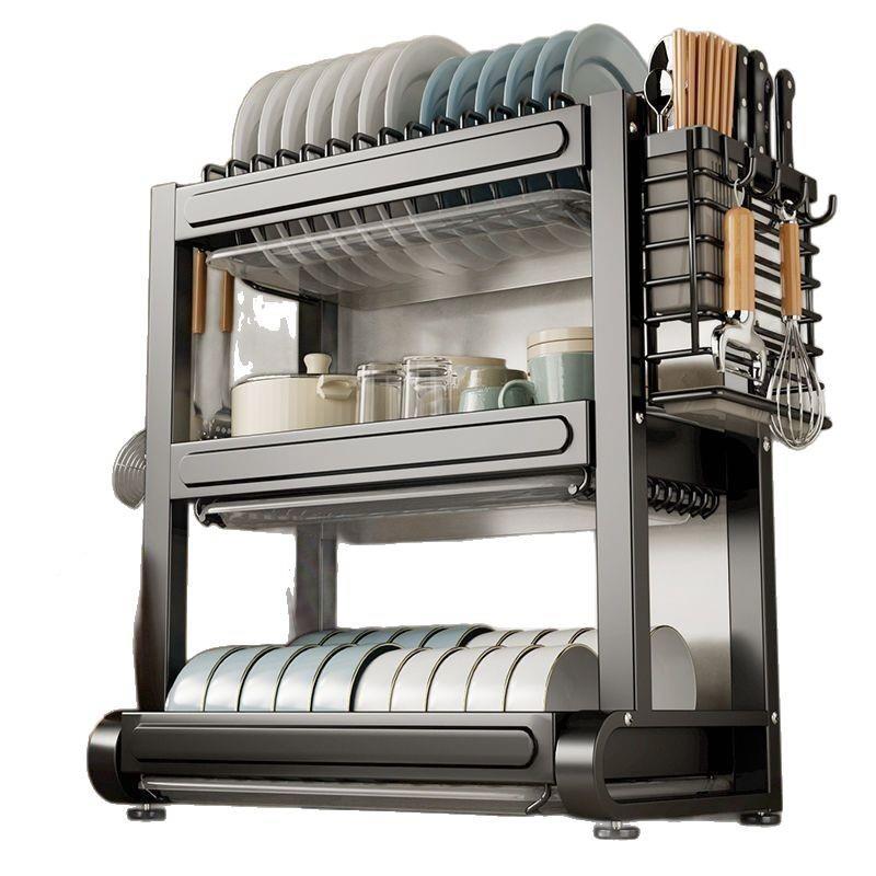 厨房置物架收碗碗盘收纳架沥水架碟用新家款放碗架碗筷纳盒ZFL碗 - 图3