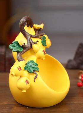 新款新居客厅玄关钥匙收纳五福临门葫芦装饰树脂工艺品摆件