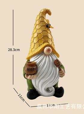 泉州华阳蜂蜜精灵小矮人摆件树脂工艺品户外庭院侏儒太阳能装饰品