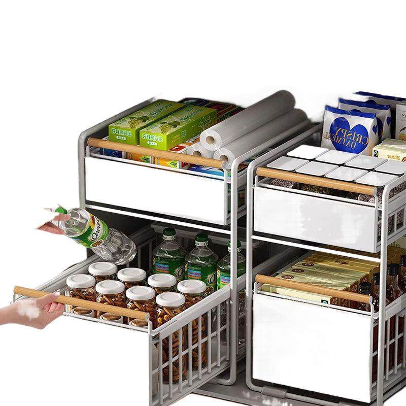 厨房橱柜拉篮水置物架碗碟子调料收下抽拉式分层mm756188架纳抽屉,淘宝优惠券,粉丝福利购,淘宝优惠卷