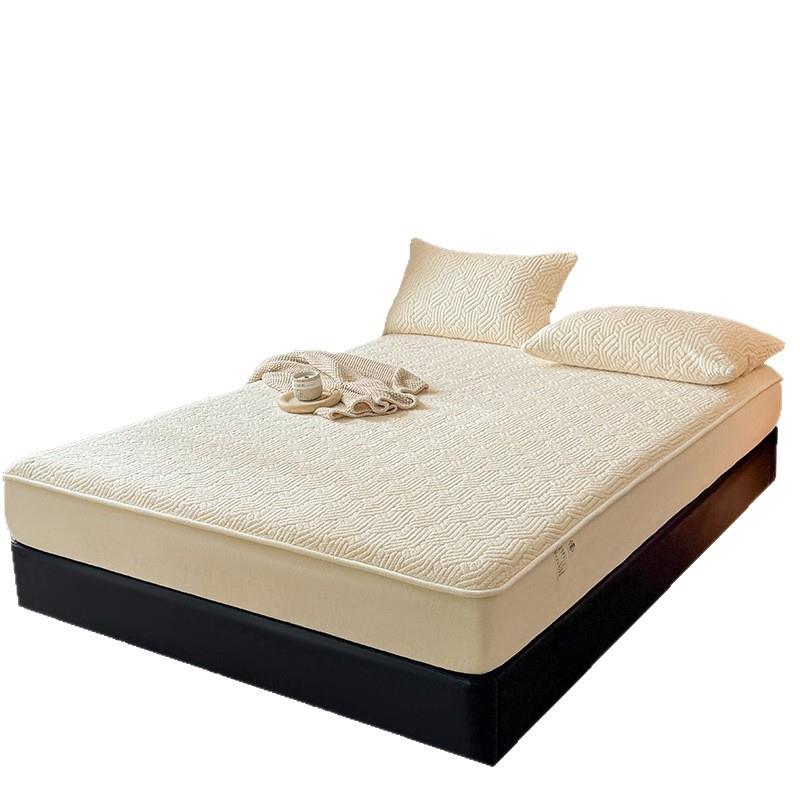 塔芙绒提花防水隔尿床笠冬季加绒加厚珊瑚绒床罩席梦思床垫保护罩 - 图3