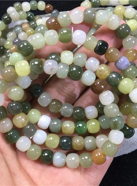 天然和田玉c多宝老形珠手链 糖料/青玉/烟白/烟紫等 实物水头好