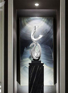 现代抽象树脂雕塑摆件酒店样板房软装艺I术摆设玄关会所桌面装饰