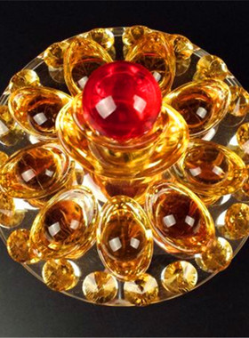 水晶金色元宝盘摆件 创意客厅z招财小摆件格子电视柜乔迁新居礼品