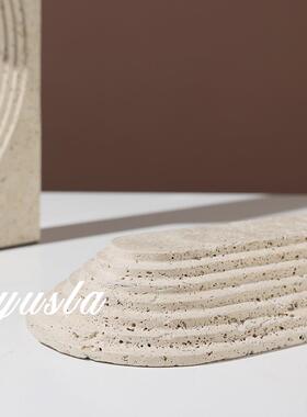 宅寂风黄洞石复古酒店样板间别墅酒店客厅玄关柜电视酒柜软装饰品