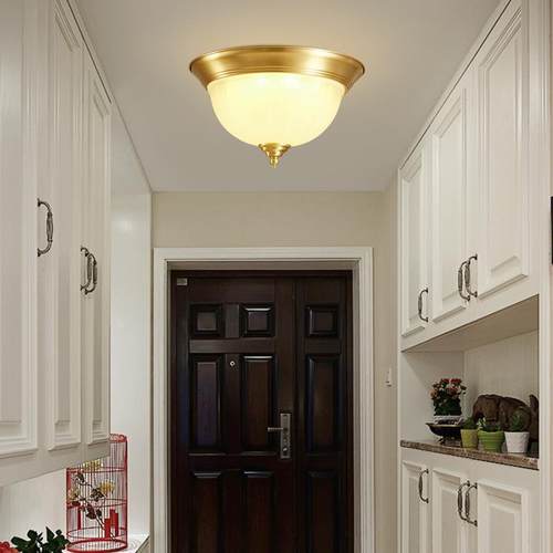 中山灯具厂全铜美式玄关灯欧式卧室门厅走廊灯具过道楼梯吸顶灯 - 图2