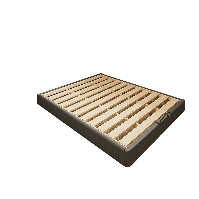 无靠背皮床实木榻榻米床箱体无床头矮床简约现代落地排骨床架 - 图2