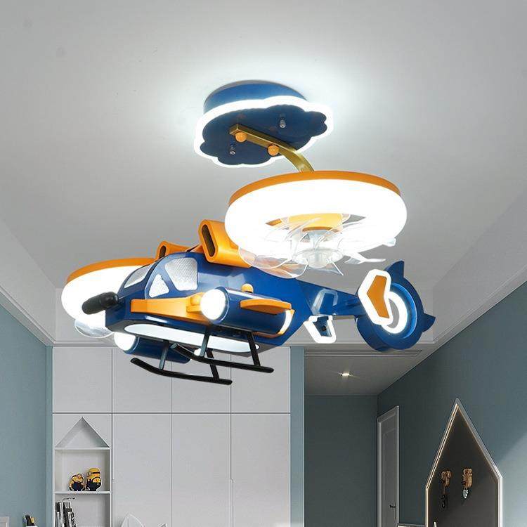 儿童飞机灯风扇灯遥控男童房间创意卡通战斗机模型男孩卧室吸顶灯,淘宝优惠券,粉丝福利购,淘宝优惠卷