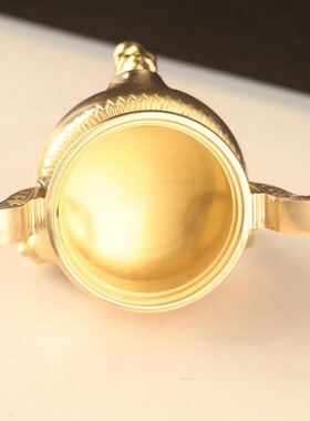 双耳三足鼎炉纯铜居家供佛纯铜香炉家用室内盘香炉供奉焚香炉