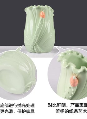 手工清新荷叶花瓶笔筒/时尚家居装N饰品/个性家饰摆件