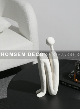 简约现代软装饰品售楼处样板房间家居创意艺P术抽象人物雕塑摆件