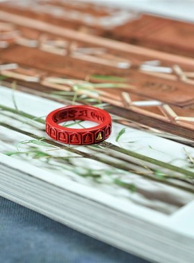 无相佛朱砂戒指女款u高级感偏财转运戒指本命年礼物