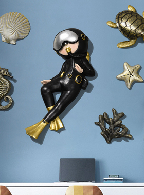 轻奢太空宇航员壁挂儿童房u墙面装饰挂件创意现代墙饰客厅墙上挂