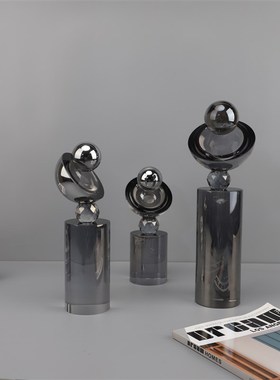 现代简约创d意几何水晶摆件客厅卧室玄关桌面酒店样板房家居装饰