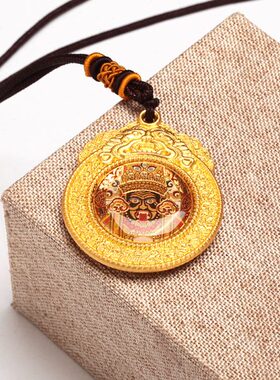 扎基拉姆吊坠藏式女财神挂坠可随身携带彩色金色铜色男女通用项链