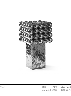 后现代轻奢c艺术陶瓷花瓶样板间餐桌玄关装饰花艺花器花插玄关摆