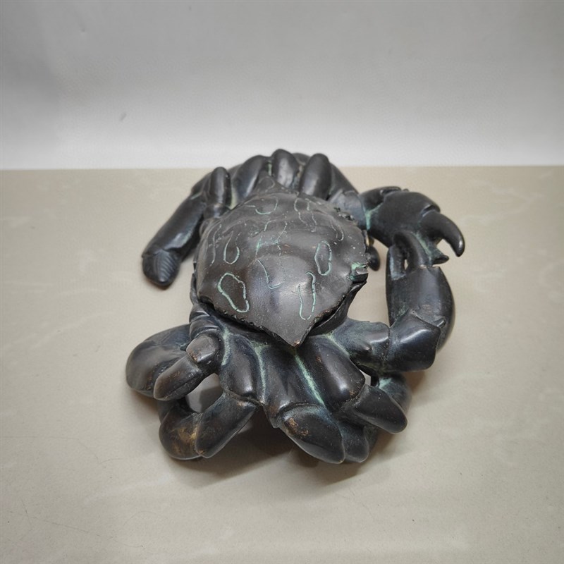 Antique literary play pure copper f crab ashtray ornaments desktop creative retro fortune ashtray pen wash ancient things