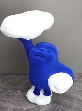 欧式创意树d脂植绒笑脸人摆件卧室客厅样板房玄关电视柜家居装饰