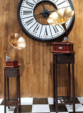 老式铁艺仿古复古唱片机 留声机 E摄影道具 模型家居装饰品摆件