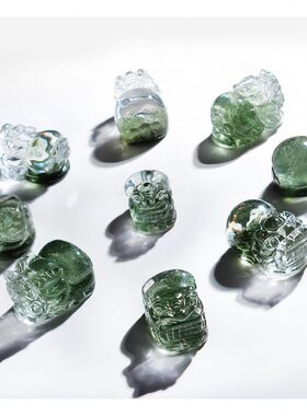 星宿家天然水晶绿幽灵貔貅雕件吊坠绿色幻影招财水晶手机挂件包挂