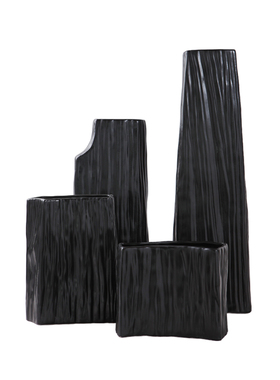 现代简约家居客厅餐n桌黑白色创意插花器花瓶摆件样板房酒店装饰