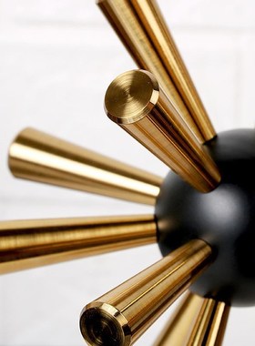 现代简欧c法式轻奢别墅家居客厅样板间金属托盘海胆刺球软装饰摆