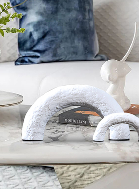 创意几何树d脂拱门摆件现代简约家居玄关柜桌面样板房间软装饰品