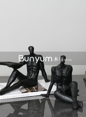 北欧式现代轻奢样板房间创意艺术A家居抽象人物售楼处软装饰品摆